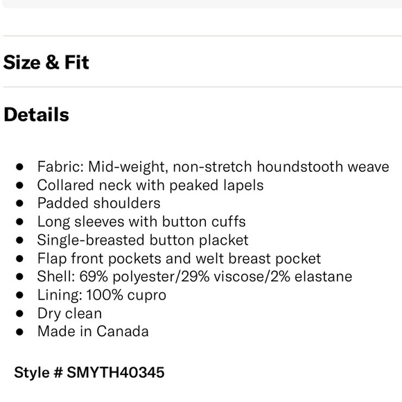 ***SOLD*** Smythe Lounge Houndstooth Blazer - Size 8 - NWT! - Picture 10 of 10